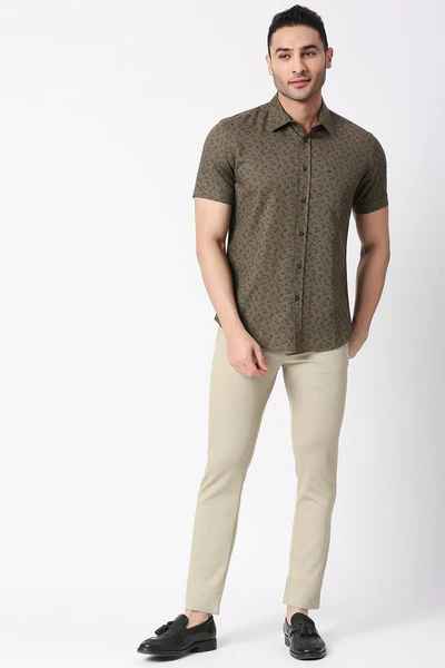 BASICS Mens KHAKI TAPERED TROUSER 23BTR50280 FF