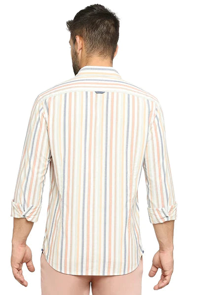 BASICS Mens ORANGE SLIM SHIRT 23BSH51941 LS