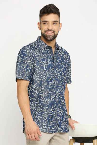 BASICS Mens BLUE SLIM SHIRT 23BSH51924 LS