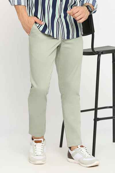 BASICS Mens MID GREEN TAPERED TROUSER 23BTR51548 FF