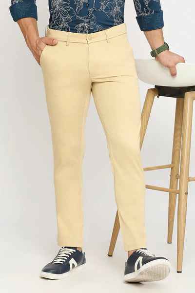 BASICS Mens KHAKI TAPERED TROUSER 23BTR51547 FF