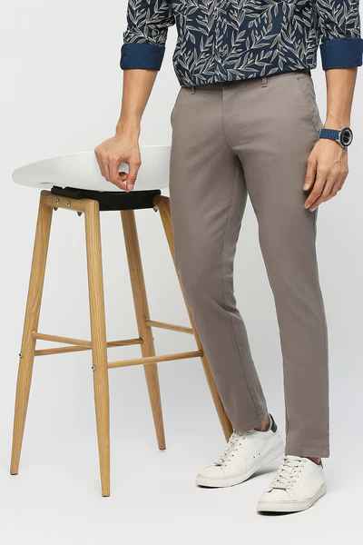 BASICS Mens MID GREY TAPERED TROUSER 23BTR51602 FF