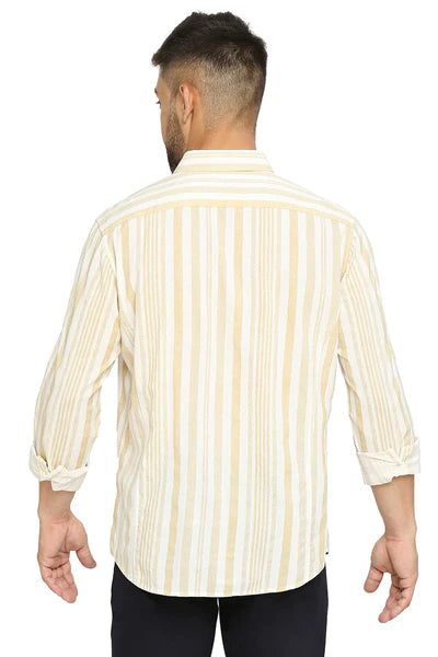 BASICS Mens BEIGE SLIM SHIRT 23BSH51813 LS