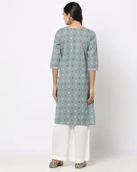WOMENS KURTHI GREY BLUE