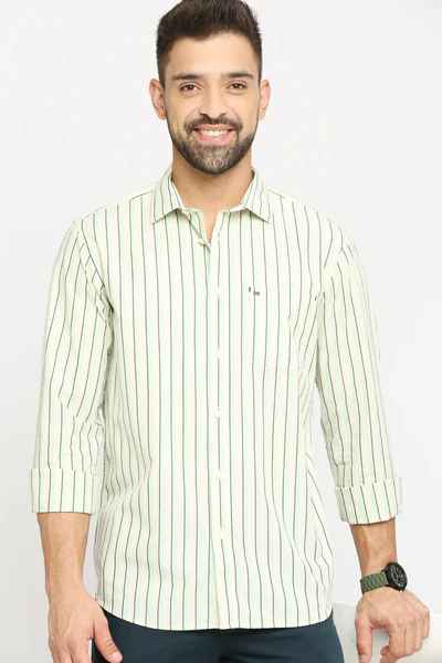 BASICS Mens LIGHT GREEN SLIM SHIRT 23BSH51952 HS