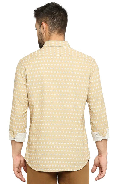 BASICS Mens BEIGE SLIM SHIRT 23BSH51890 HS