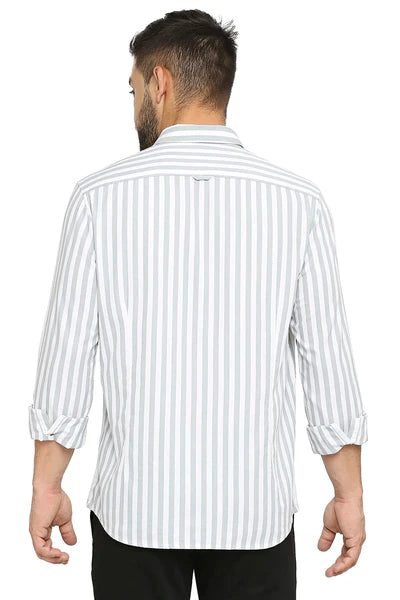 BASICS Mens LIGHT GREY SLIM SHIRT 23BSH51933 LS