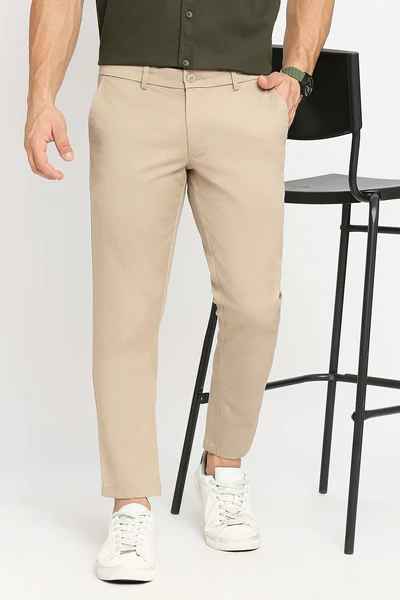 BASICS Mens KHAKI TAPERED TROUSER 23BTR51576 FF