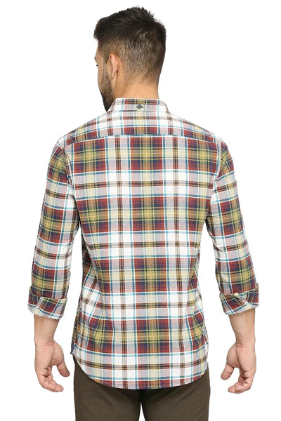 BASICS Mens GREEN SLIM SHIRT 23BSH51746 LS