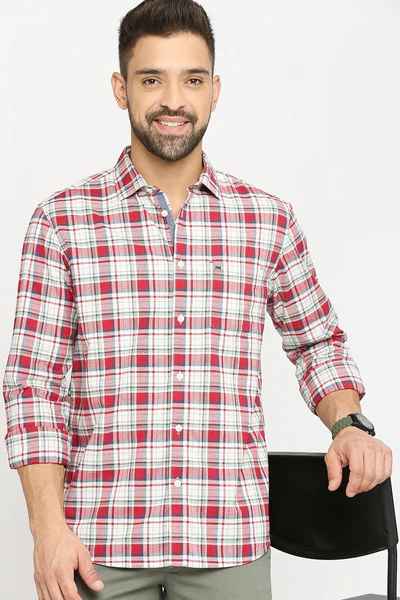 BASICS Mens WINE SLIM SHIRT 23BSH51743 LS