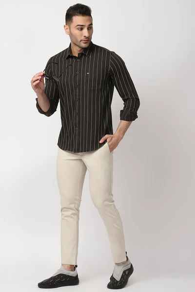 BASICS Mens BEIGE TAPERED TROUSER 23BTR50292 FF