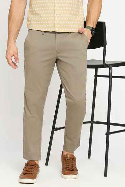 BASICS Mens LIGHT BROWN TAPERED TROUSER 23BTR51611 FF