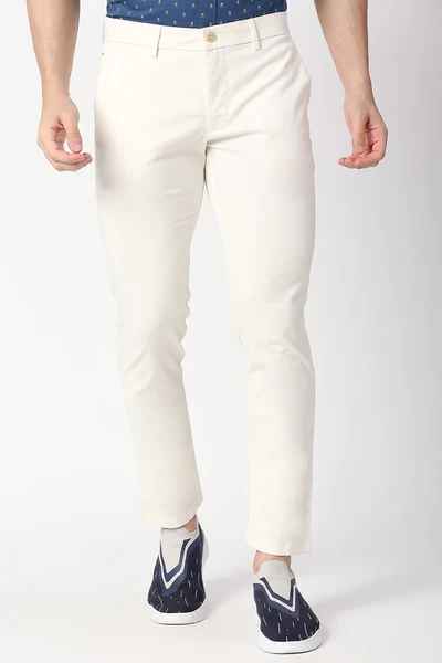 BASICS Mens ECRU TAPERED TROUSER 23BTR50169 FF