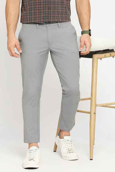 BASICS Mens MID GREY TAPERED TROUSER 23BTR51626 FF