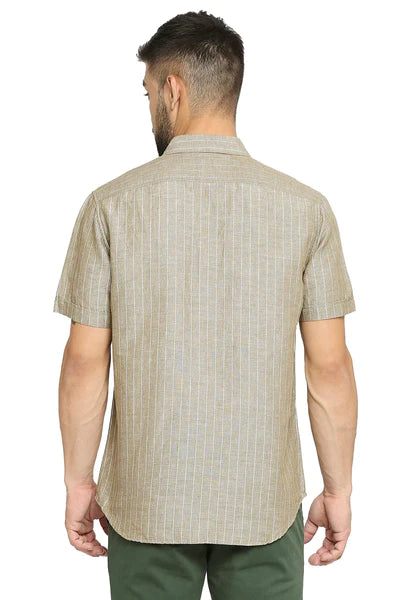 BASICS Mens OLIVE SLIM SHIRT 23BSH51928 LS