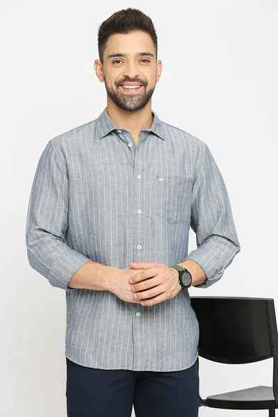 BASICS Mens GREY SLIM SHIRT 23BSH51927 HS