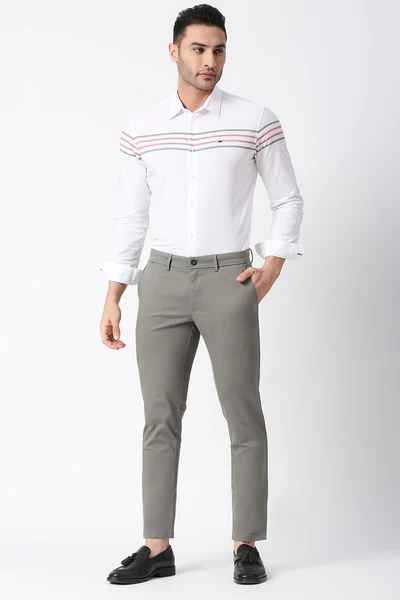 BASICS Mens MID GREY TAPERED TROUSER 23BTR50278 FF