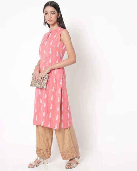 Womens CORAL Color KURTHI