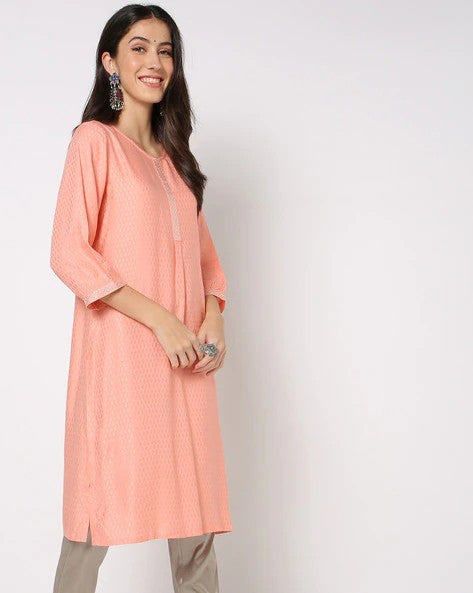 Womens PEACH Color KURTHI