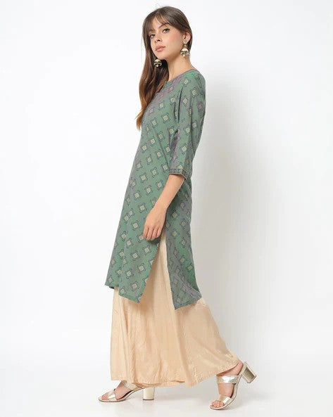 Womens OLIVE Color KURTHI