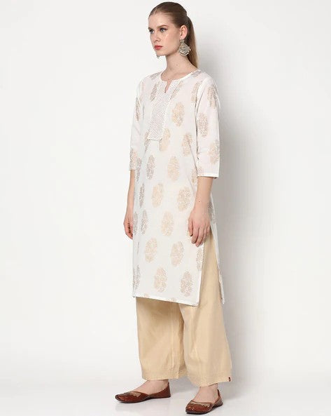 Womens OFF WHITE Color KURTHI