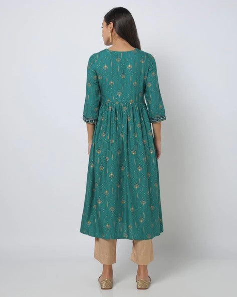Womens TEAL Color KURTHI