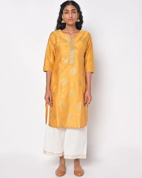 Womens MUSTARD Color KURTHI