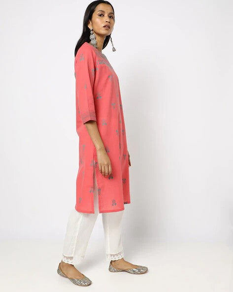 Womens CORAL Color KURTHI