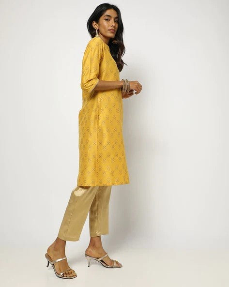 Womens MUSTARD Color KURTHI