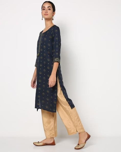Womens NAVY Color KURTHI