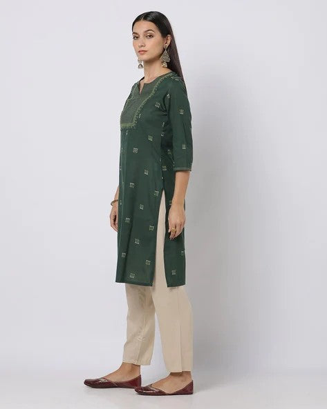 Womens GREEN Color KURTHI