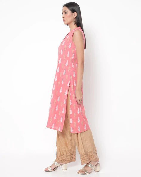 Womens CORAL Color KURTHI