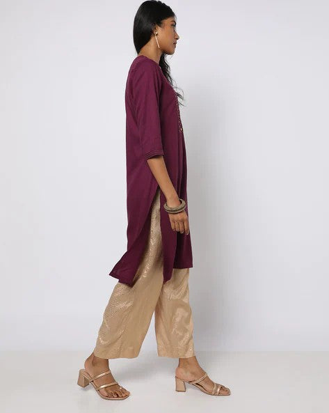 Womens WINE Color KURTHI