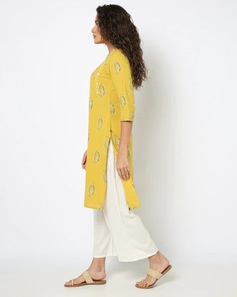 Womens YELLOW Color KURTHI