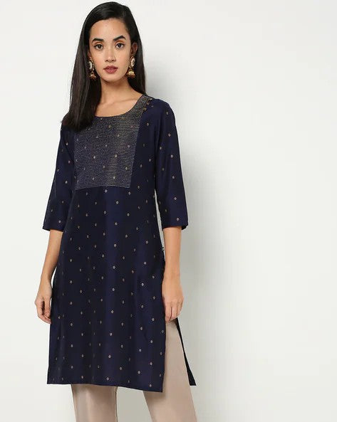 Womens NAVY Color KURTHI