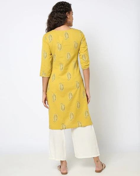 Womens YELLOW Color KURTHI