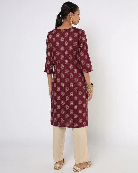 Womens WINE Color KURTHI