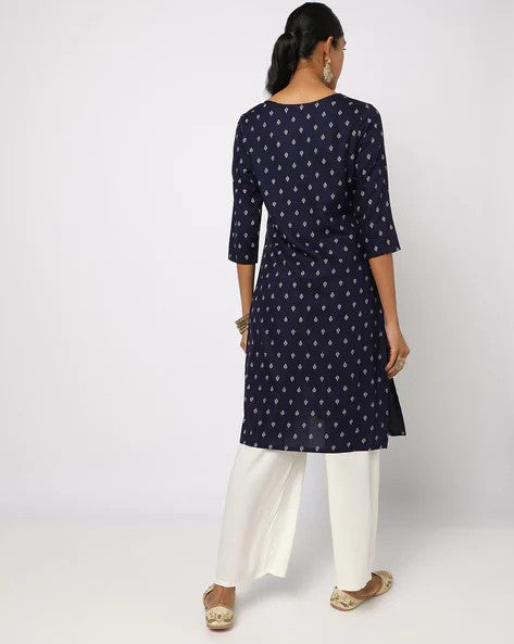 Womens NAVY Color KURTHI