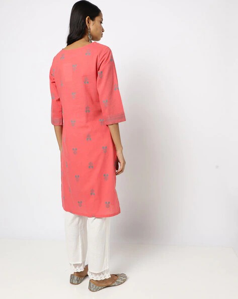 Womens CORAL Color KURTHI