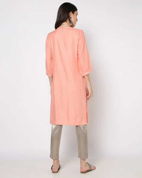 Womens PEACH Color KURTHI