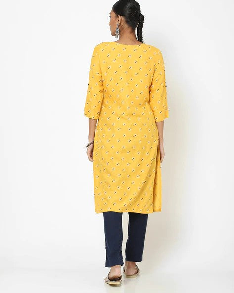 Womens YELLOW Color KURTHI