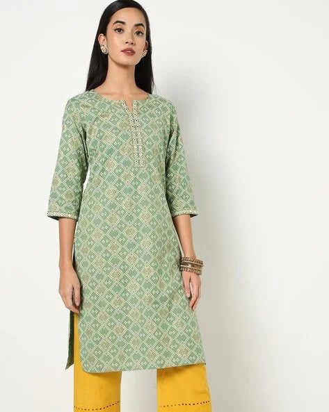 Womens GREEN Color KURTHI