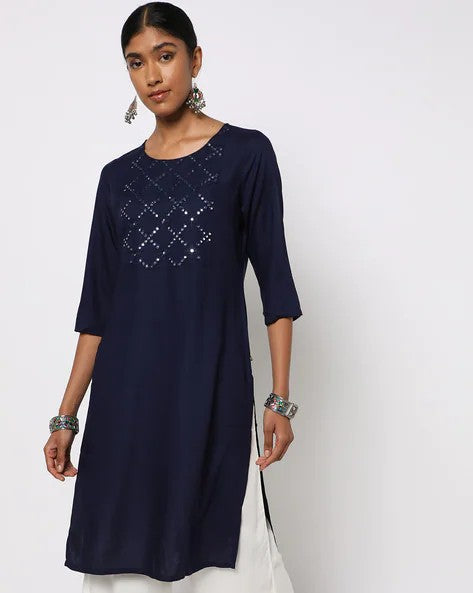 Womens NAVY Color KURTHI