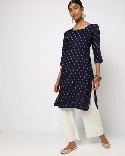 Womens NAVY Color KURTHI