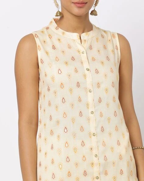 Womens CREAM Color KURTHI