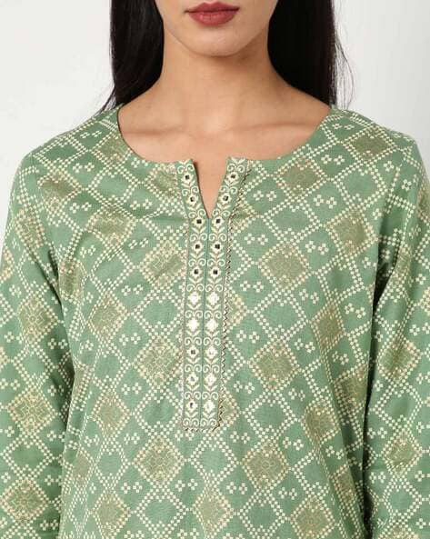 Womens GREEN Color KURTHI