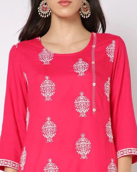 Womens MAGNTA/FUSHA Color KURTHI