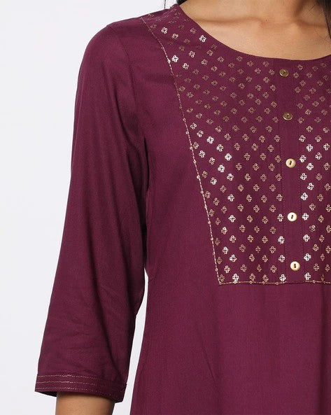 Womens WINE Color KURTHI
