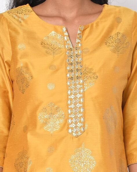Womens MUSTARD Color KURTHI