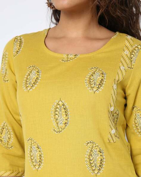 Womens YELLOW Color KURTHI